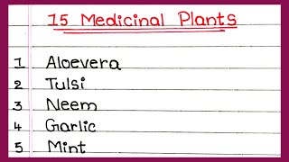 15 Medicinal plants in English  5  10  15  Medicinal plants name [upl. by Brittani]