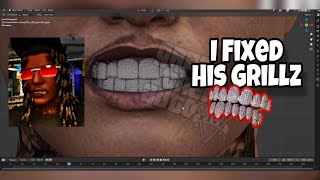 Making A Whole New Set Of GrillzTeeth In GTA 5 RP FiveM  GTA Blender 3D Modeling [upl. by Pleasant266]