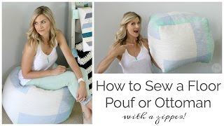 How to Sew a Floor Pouf or Ottomam [upl. by Ora268]