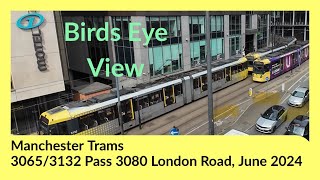 Manchester Metrolink Trams 30653116 pass 3080 London Rd amp Piccadilly Place [upl. by Marlette]