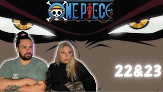 WHAT IS WITH THIS HAWKEYE GUY  One Piece Eps 22amp23 Reaction  Deniz amp Masha [upl. by Burger668]