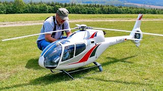 HUGE RC EUROCOPTER EC120 B COLIBRI  SCALE MODEL TURBINE HELICOPTER  FLIGHT DEMONSTRATION [upl. by Amilb]