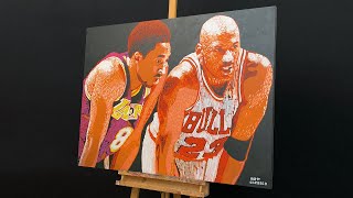 Painting Kobe and Michael Jordan in Pop Art [upl. by Walton]