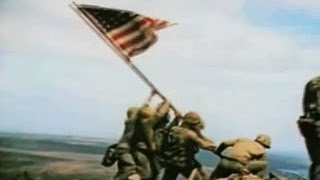 Iwo Jima Flag Raising Color Footage Strikingly Beautiful 1945 [upl. by Burner]