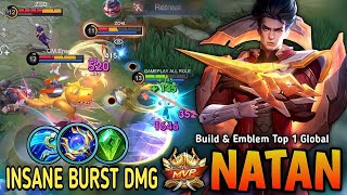 Natan New Gold Lane Build and Best Emblem 100 DEADLY COMBO  Build Top 1 Global Natan [upl. by Isabelita]