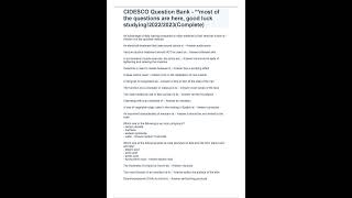 CIDESCO QUESTION BANK MOST OF THE QUESTIONS ARE HERE GOOD LUCK STUDYING 2022 2023 COMPLETE [upl. by Brace474]