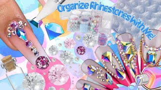 How I organize my nail supplies rhinestones organization  organization tutorial [upl. by Akram612]