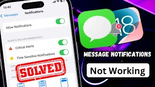 How to Fix Message Notification Not Working iPhone  iOS 18 [upl. by Aleibarg]