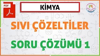 SIVI ÇÖZELTİLER SORU ÇÖZÜMÜ 1 ÇÖZÜCÜÇÖZÜNEN ETKİLEŞİMİ MOLARİTE [upl. by Ecidnacal]