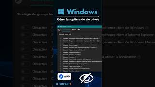 Gérer les options de vie privée sur Windows Shorts [upl. by Shelah202]