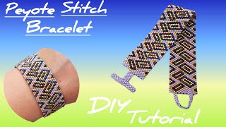 Peyote stitch braceletSimple and elegant braceletEven count peyote stitchHow to make jewelry home [upl. by Ellierim]