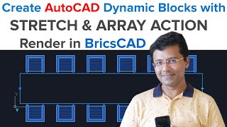 CREATE AUTOCAD DYNAMIC BLOCKS WITH STRETCH AND ARRAY ACTION [upl. by Uella]