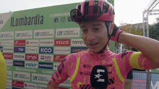 Neilson Powless  Interview at the start  Il Lombardia 2024 [upl. by Shore644]