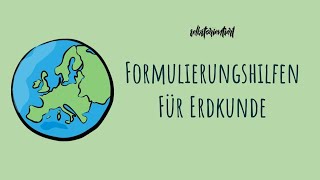 Formulierungshilfen für die Lokalisierung Erläuterung amp Beurteilung in Erdkunde  Geographie  Abi [upl. by Kauffmann466]