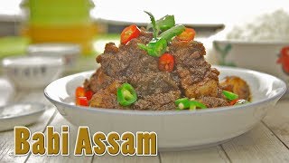 How To Make Babi Assam Tamarind Pork  Share Food Singapore [upl. by Ppilihp]