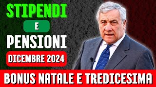 Stipendi e pensioni dicembre 2024 come cambiano le cifre con Bonus Natale e tredicesima [upl. by Mohr798]