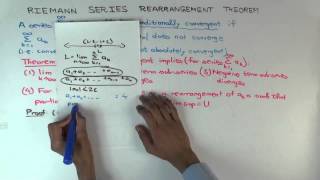 Riemann series rearrangement theorem statement and proof idea part 1 [upl. by Odrautse226]