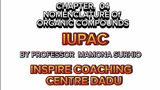 alkane  chapter 4 nomenclature of organic compounds [upl. by Klarika253]