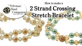 How to Make a 2 Strand Crossing Stretch Bracelet [upl. by Shoifet582]