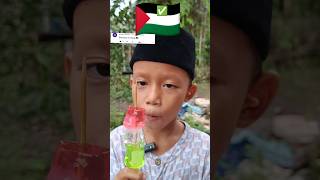 MAKAN SATE JELLY WARNA BENDERA PALESTINA shorts [upl. by Jacki155]