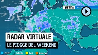 Radar Virtuale le piogge in arrivo nel weekend del 21 luglio [upl. by Inahs]