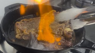 Tbone steak recipe  Best T  bone steak  Cast iron skillet [upl. by Akoyn]