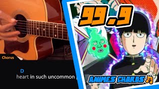 999  Mob Psycho 100 II Opening Chords Acoustic Guitar Lesson [upl. by Kaliope278]