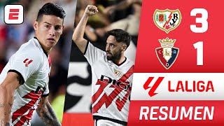 RAYO VALLECANO selló contundente triunfo ante OSASUNA con debut de JAMES RODRÍGUEZ  La Liga [upl. by Redman]