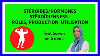 STEROIDES  HORMONES STEROIDIENNES  Rôles Production Musculation en 5 min [upl. by Croner]