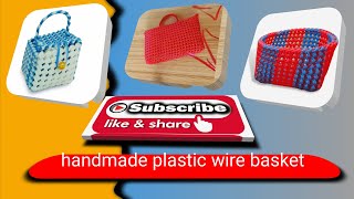 how to make handmade plastic wire basket 🧺bagdiycraftviralvideo [upl. by Bryon]