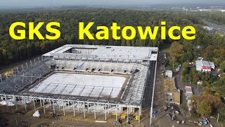 Budowa stadionu GKS Katowice październik 2023 [upl. by Neesay304]