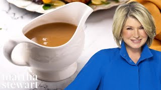 Basic Turkey Gravy  Thanksgiving Recipes Martha Stewart [upl. by Larine]