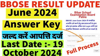 BBOSE June 2024 Answer Key  BBOSE 10th amp 12th June 2024 Objective Question Answer Key Released [upl. by Nileuqcaj]