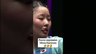 Miwa Harimoto funny expression 🤣🤣🤣 shorts funnyface tabletennis [upl. by Enitsuj]