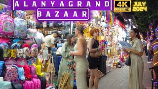 ALANYA GRAND BAZAAR 2024 ALANYA STREET ALANYA ANTALYA TURKEY ANTALYA MARKET TURKEY TRİP 4K VIDEO [upl. by Hammerskjold356]