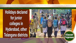 Holidays declared for junior colleges in Hyderabad other Telangana districts   2pm  04Oct2024 [upl. by Medrek]