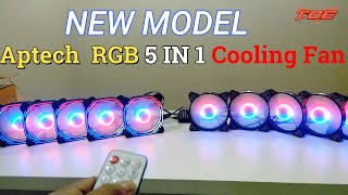 Aptech RF 200 Pro max RGB 5 IN 1 Case Cooling Fan with Remote Controller price in bangladesh [upl. by Suzi]