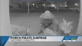 Porch pirate greeted with surprise package in Charlotte [upl. by Loss]