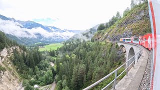 Crossing the Landwasser Viaduct on the Bernina Express [upl. by Garrity585]