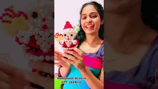 3d Beaded Santa CraftsbyChethi short handmade beadedsantaclaus [upl. by Petrick]