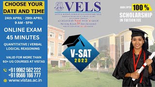 VSAT 2023 Mock Video  Vels University  Scholarship  Chennai Education [upl. by Azaleah244]