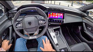 NEW Peugeot 408 GT 2024 16 225 hp 0100 POV Test Drive 2166 Joe Black [upl. by Gladdy]