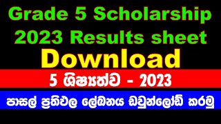 grade 5 scholarship 2023 results sheet download  grade 5 scholarship results  onlineexamsgovlk [upl. by Japheth345]