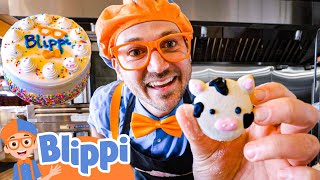 How to Bake a Cake  Blippi  🔤 Moonbug Subtitles 🔤  Learning Videos [upl. by Lenoel]