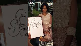 cute girl 🥰🥰artliveartchennai portraitartistcute girl drawing weddingeventchennaiartist [upl. by Taddeo]