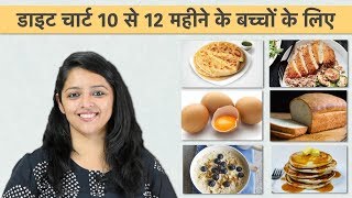 डाइट चार्ट 10 से 12 महीने के बच्चों के लिए  10 to 12 Month Baby Food Chart in Hindi [upl. by Id669]