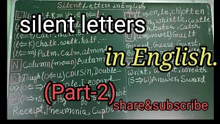 Silent letters in EnglishPart 2word with silent 🔕 letterssilent sound in English🤐 [upl. by Sgninnej884]