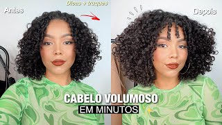 Como dar volume no cabelo cacheado curto  dicas  truques passo a passo ✨ [upl. by Knorring697]