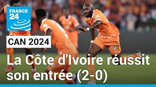 CAN 2024  La Côte dIvoire réussit son entrée face à la GuinéeBissau 20 • FRANCE 24 [upl. by Teerell]