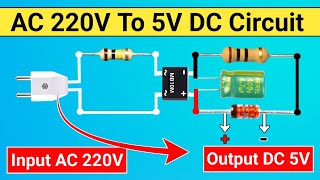 AC 220V To 5V DC Circuit  without Transformer Lighting Tips [upl. by Dedric]